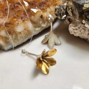 Plumeria Necklace with Gold Vermeil Inside