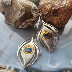 Peacock Earring Paua Shell Center